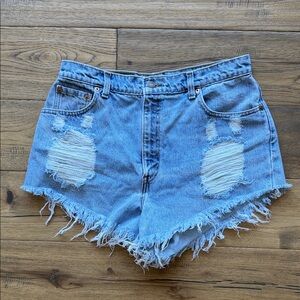 Levi's Blue Distressed Jean Shorts